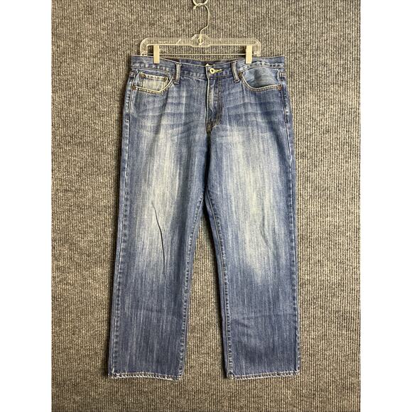 Lucky Brand Mens Straight Leg Jeans Size 34 Blue Medium Wash Denim Mid Rise - Picture 1 of 12